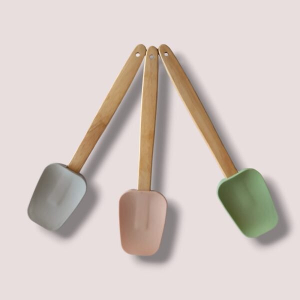 Espátula de pastel de silicona y madera gris - Image 2