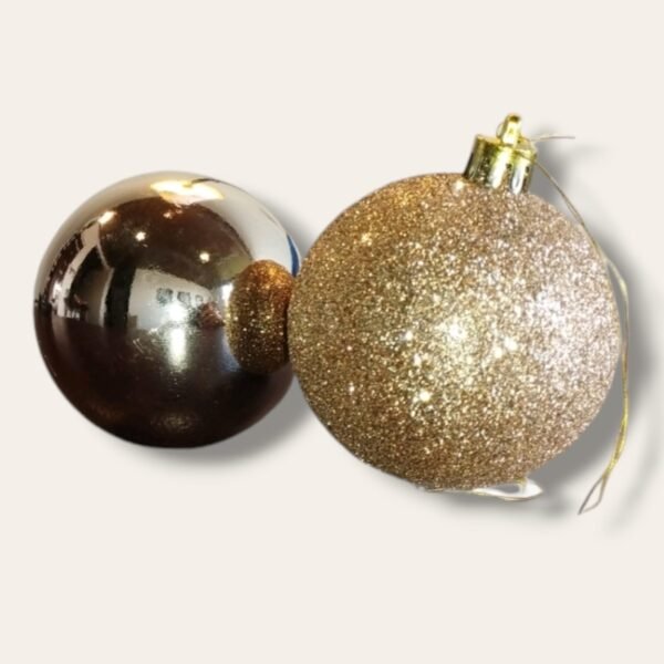 Bolas de Navidad doradas 2 estilos x 10